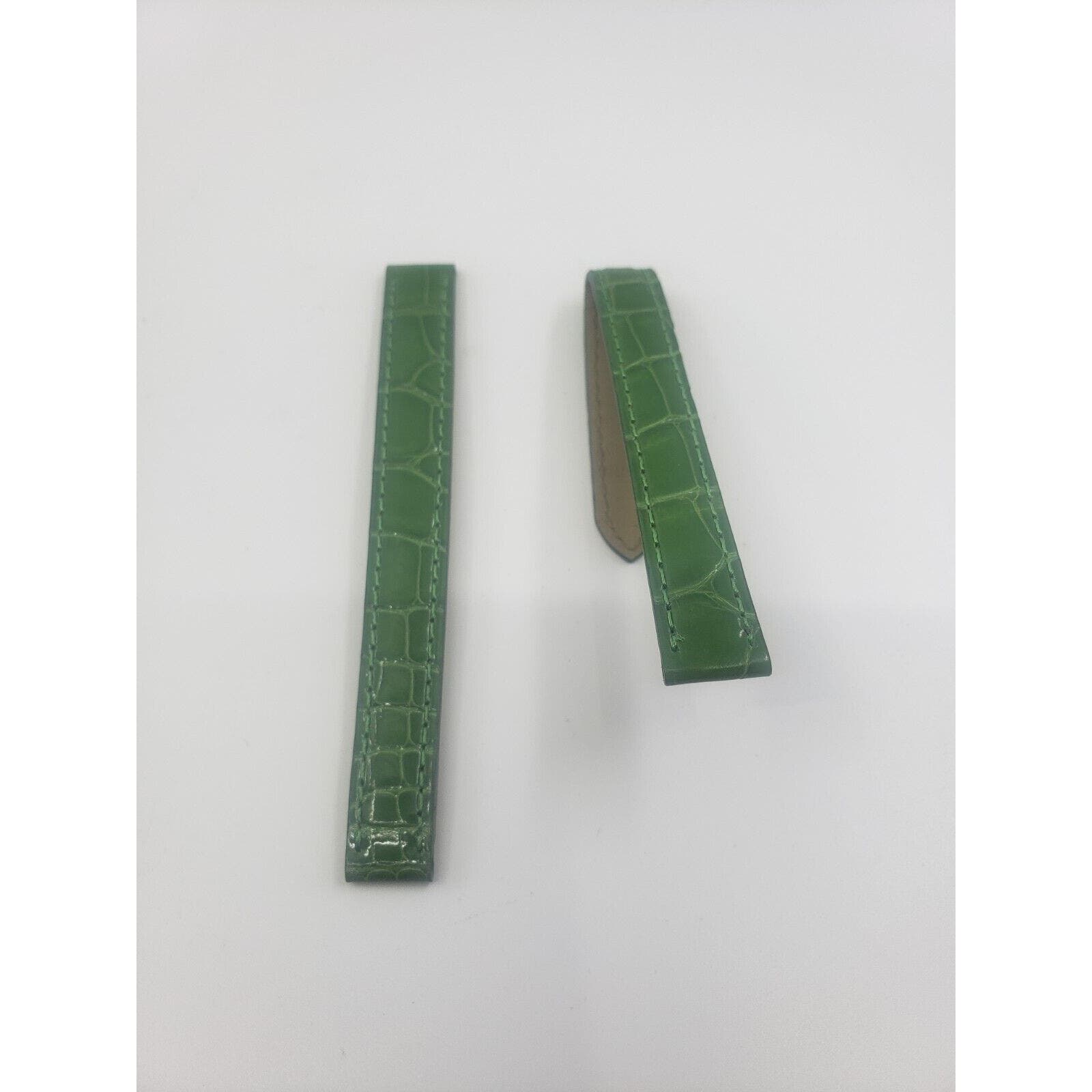 Cartier Deployment Strap Green Alligator 12mm Leather Watch Replacement Strap
